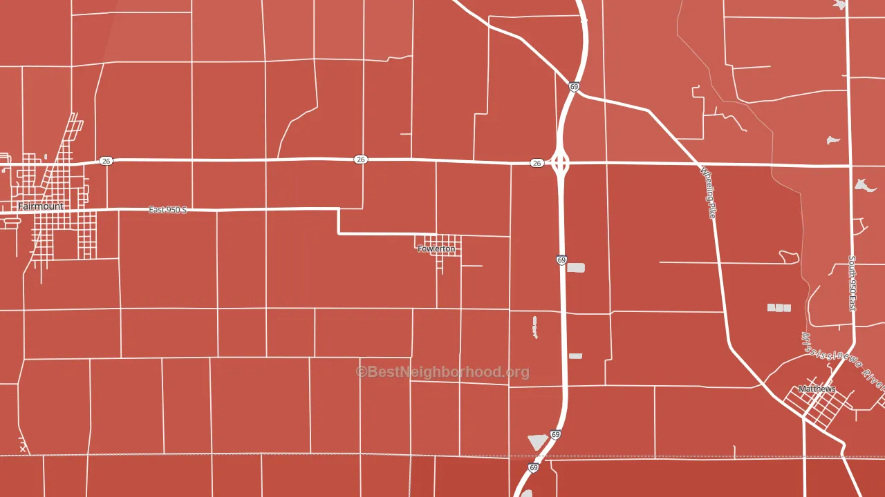 Fowlerton, IN block-group political-lean map