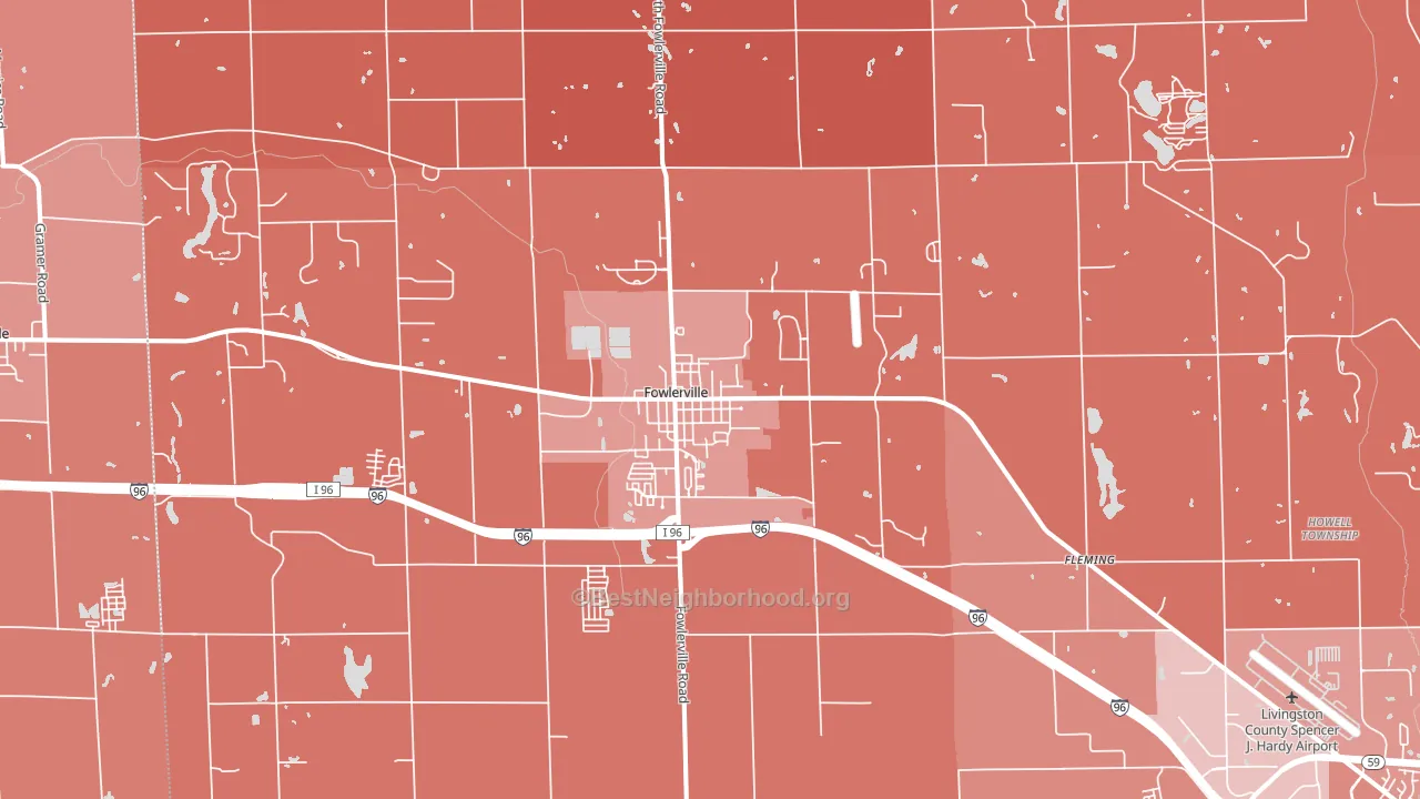 Fowlerville, MI block-group political-lean map