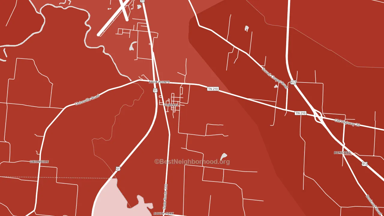 Fowlkes, TN block-group political-lean map