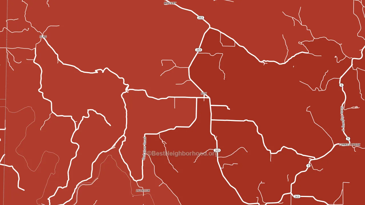 Fox, AR block-group political-lean map