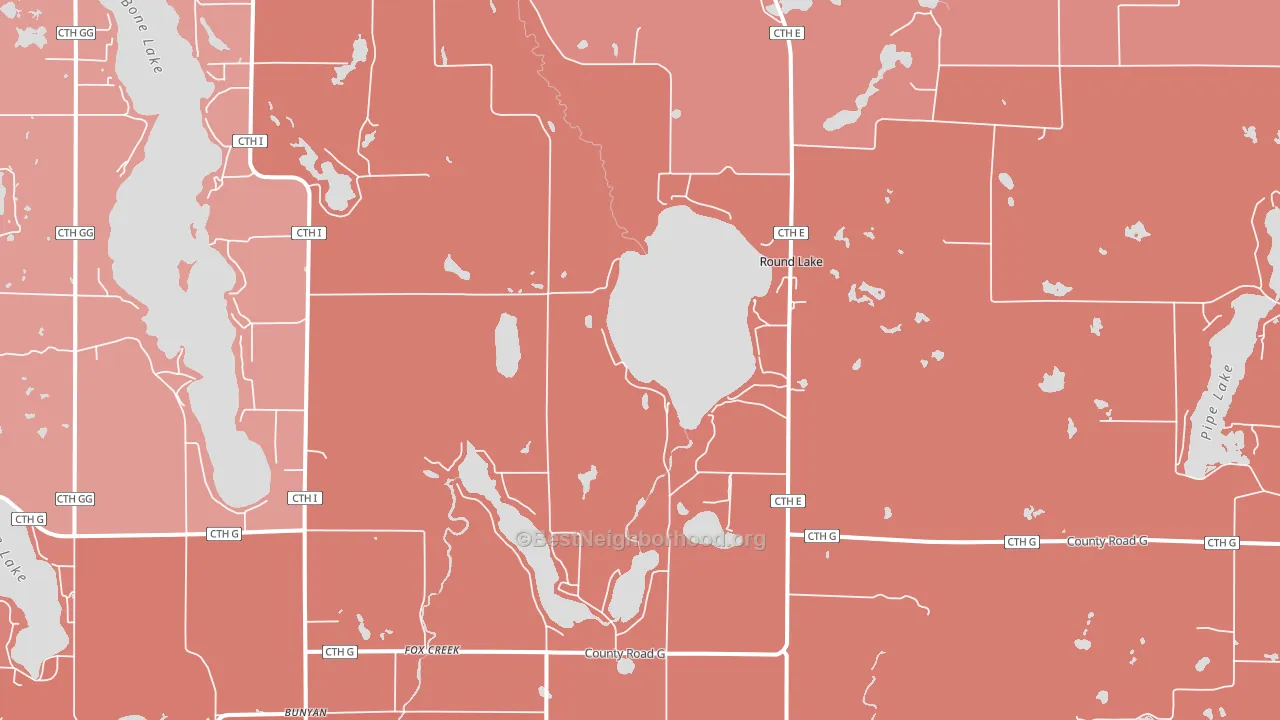 Fox Creek, WI block-group political-lean map