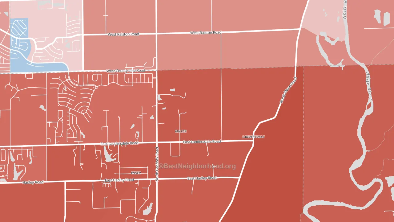 Fox Hill, IN block-group political-lean map