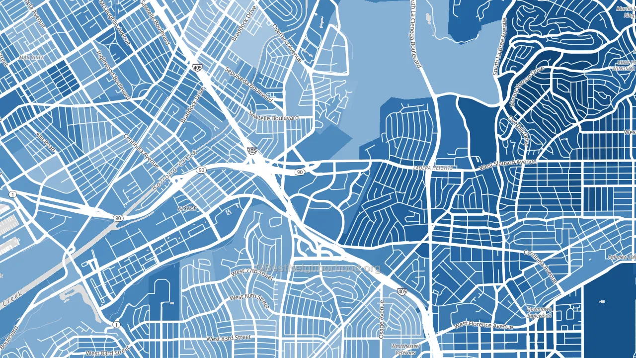 Fox Hills, Culver City, CA block-group political-lean map