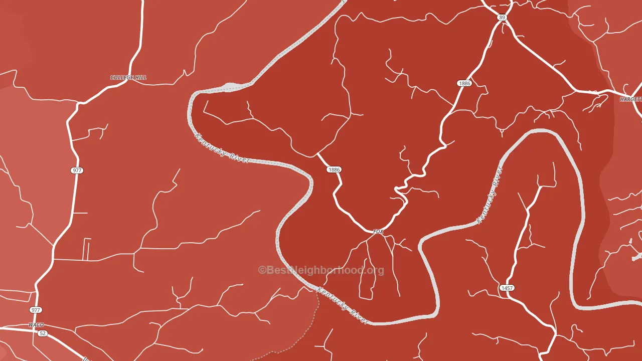 Fox, KY block-group political-lean map