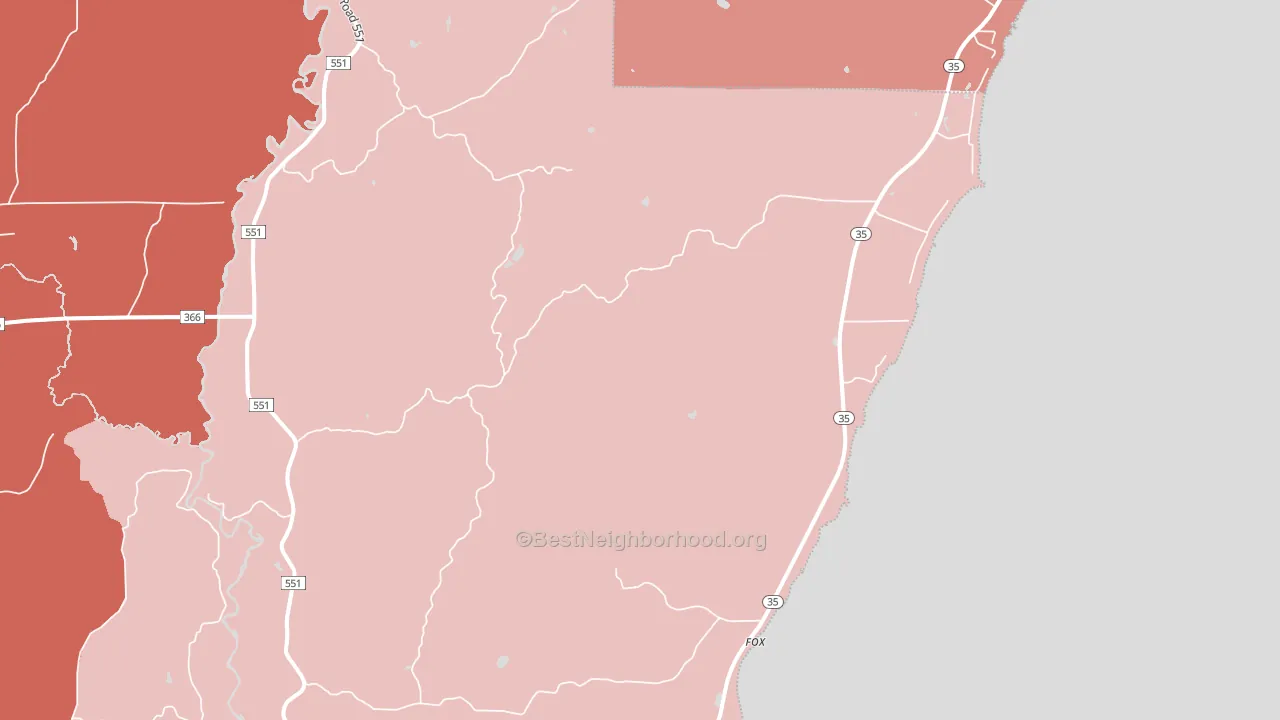 Fox, MI block-group political-lean map
