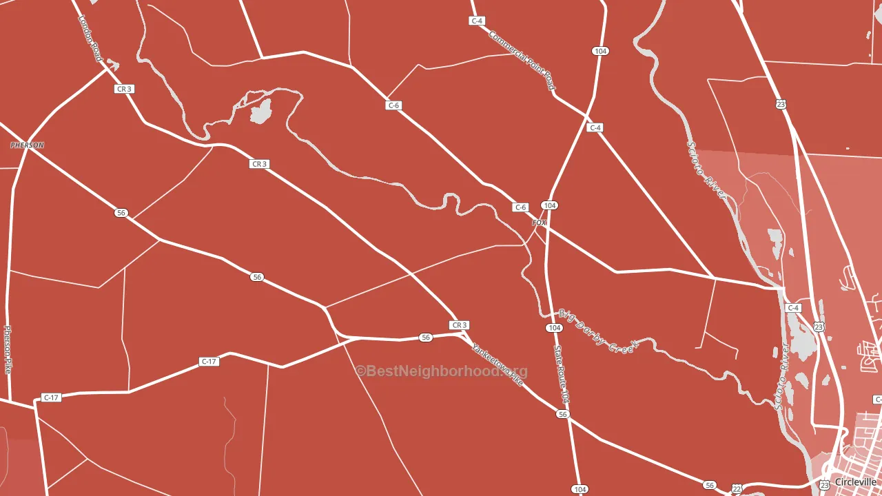 Fox, OH block-group political-lean map