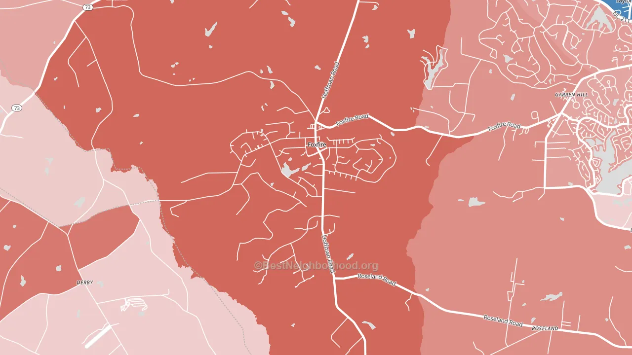 Foxfire, NC block-group political-lean map