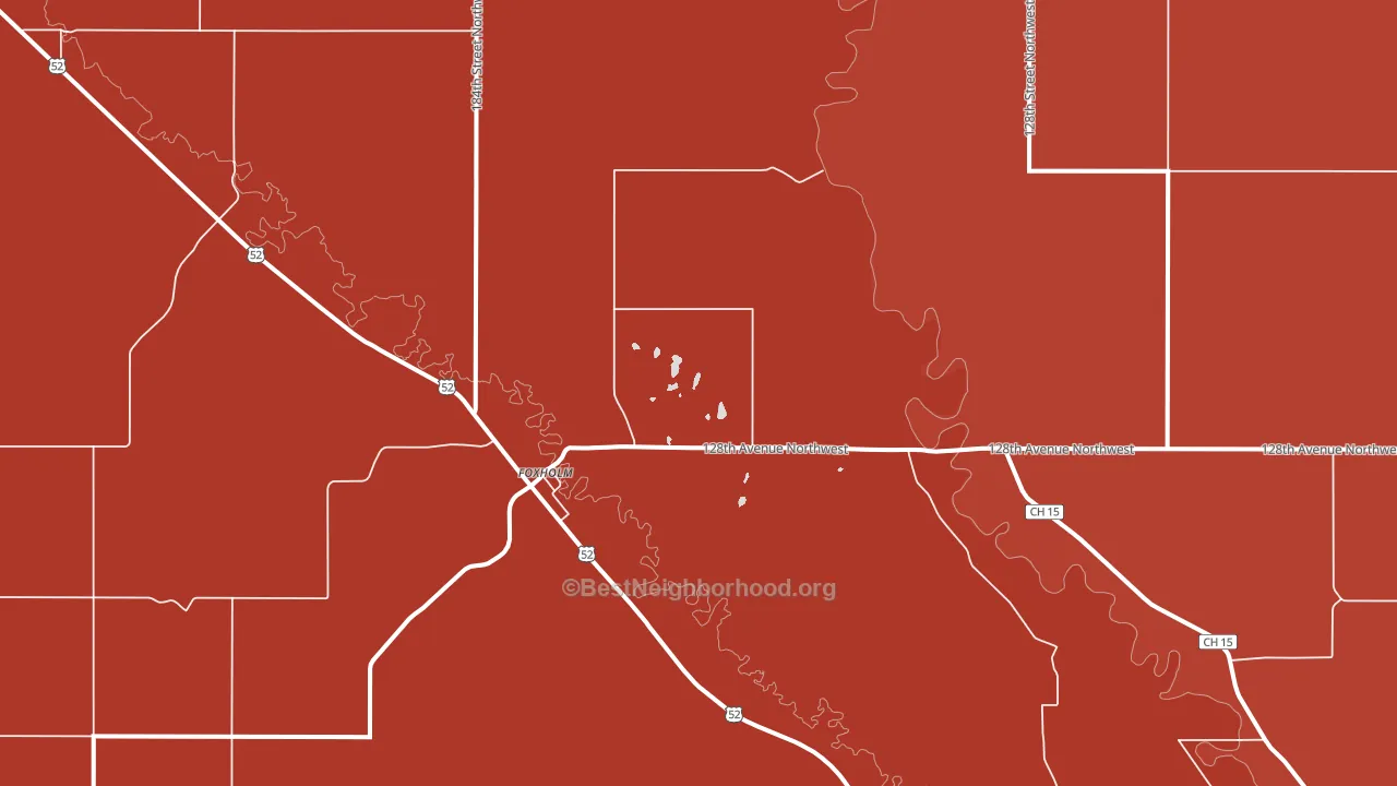Foxholm, ND block-group political-lean map