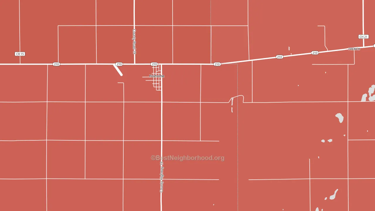 Foxhome, MN block-group political-lean map
