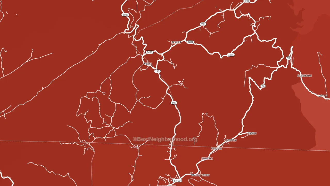 Frakes, KY block-group political-lean map