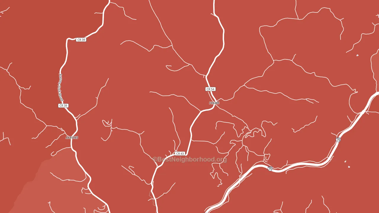 Frame, WV block-group political-lean map