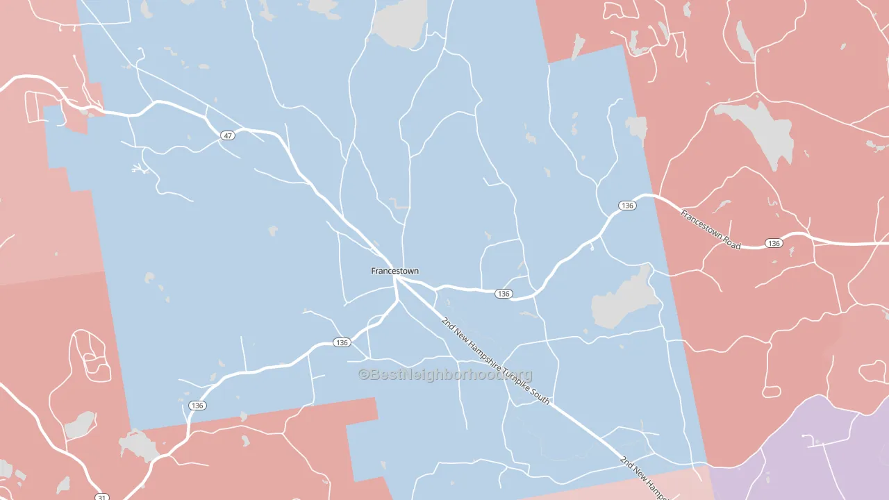 Francestown, NH block-group political-lean map