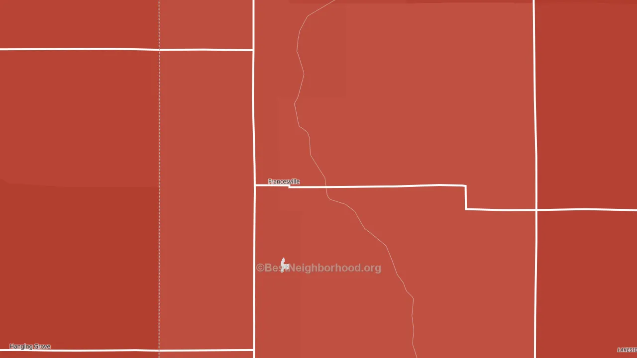 Francesville, IN block-group political-lean map