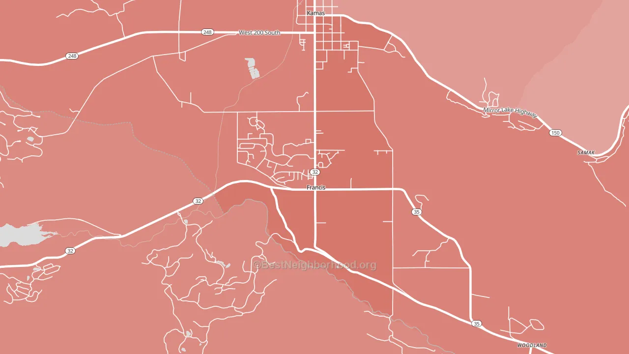 Francis, UT block-group political-lean map