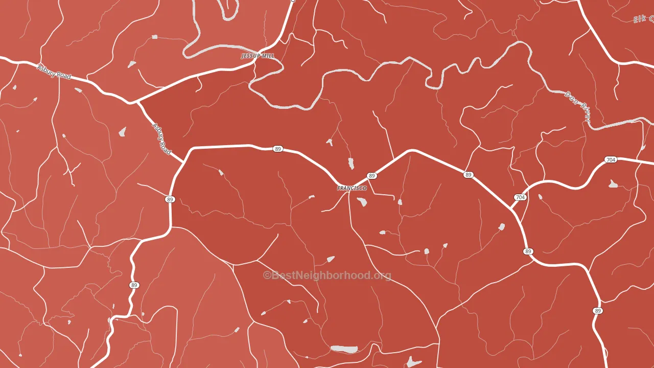 Francisco, NC block-group political-lean map