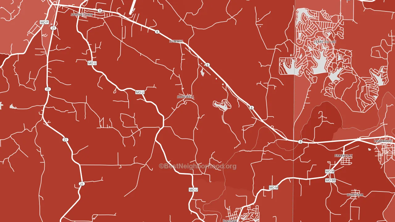 Frankclay, MO block-group political-lean map