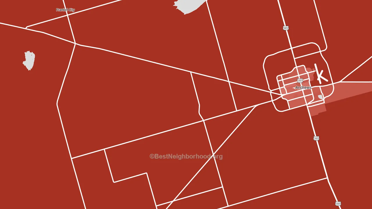 Frankel City, TX block-group political-lean map