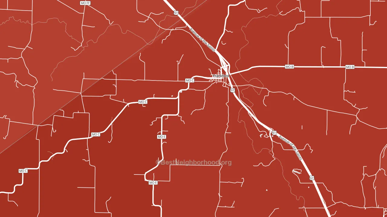 Frankford, MO block-group political-lean map