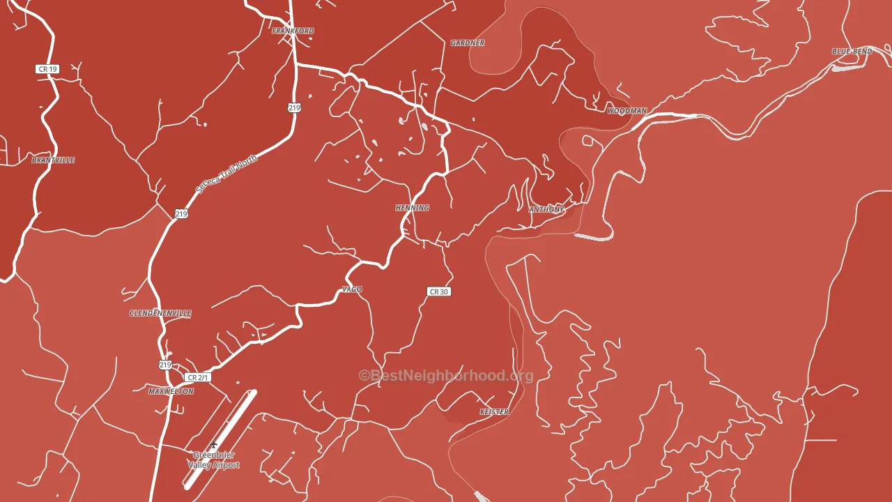 Frankford, WV block-group political-lean map