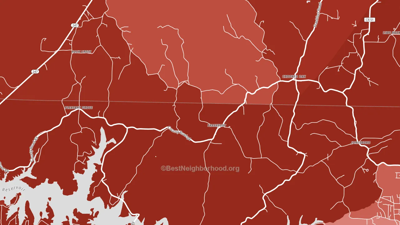 Frankfort, AL block-group political-lean map