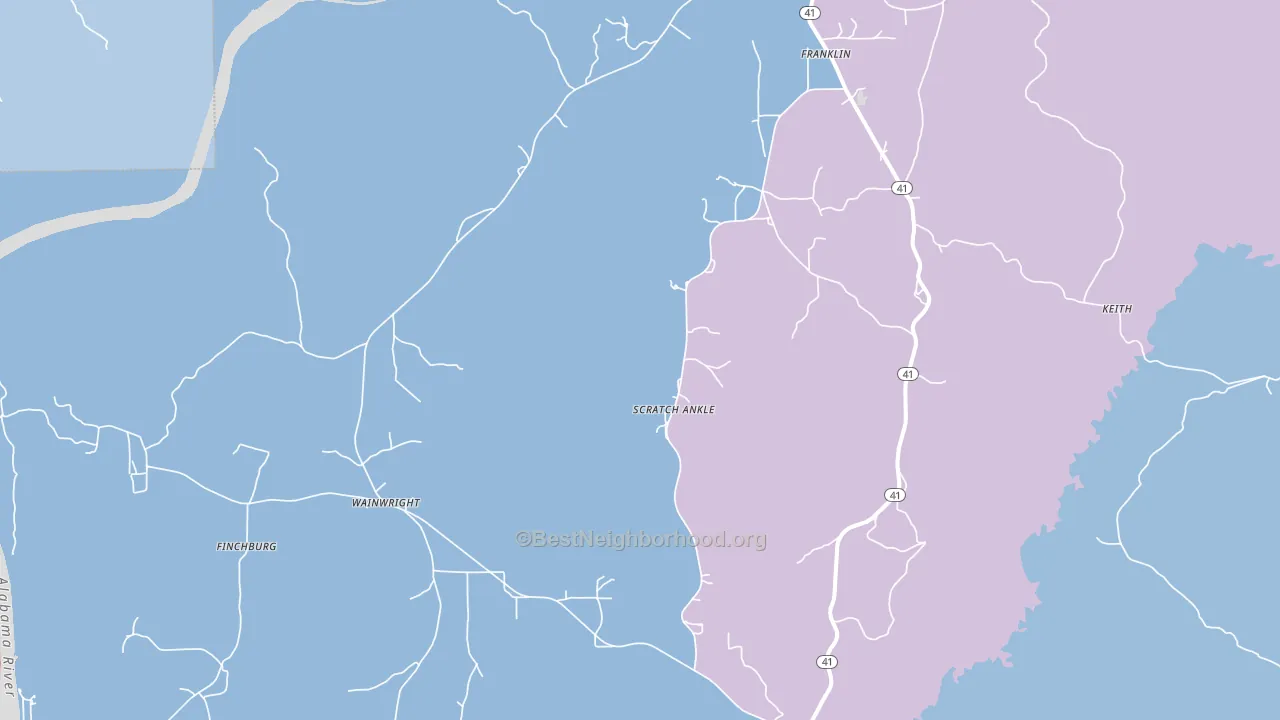 Franklin, AL block-group political-lean map