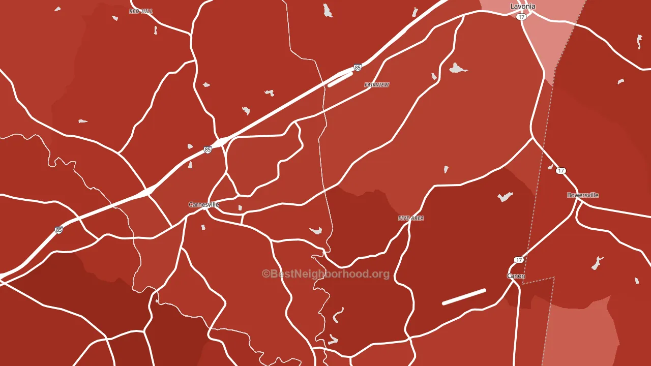 Franklin County, GA block-group political-lean map
