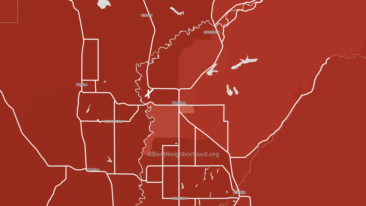 Franklin County, ID block-group political-lean map