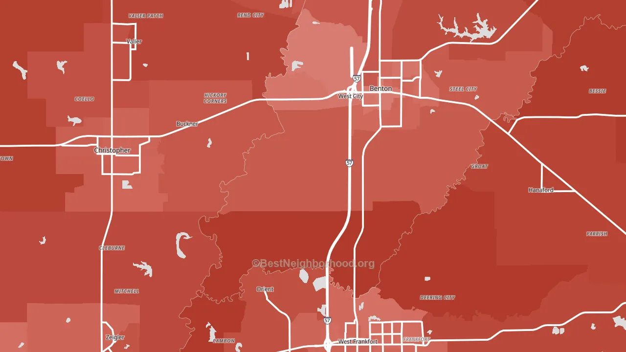 Franklin County, IL block-group political-lean map