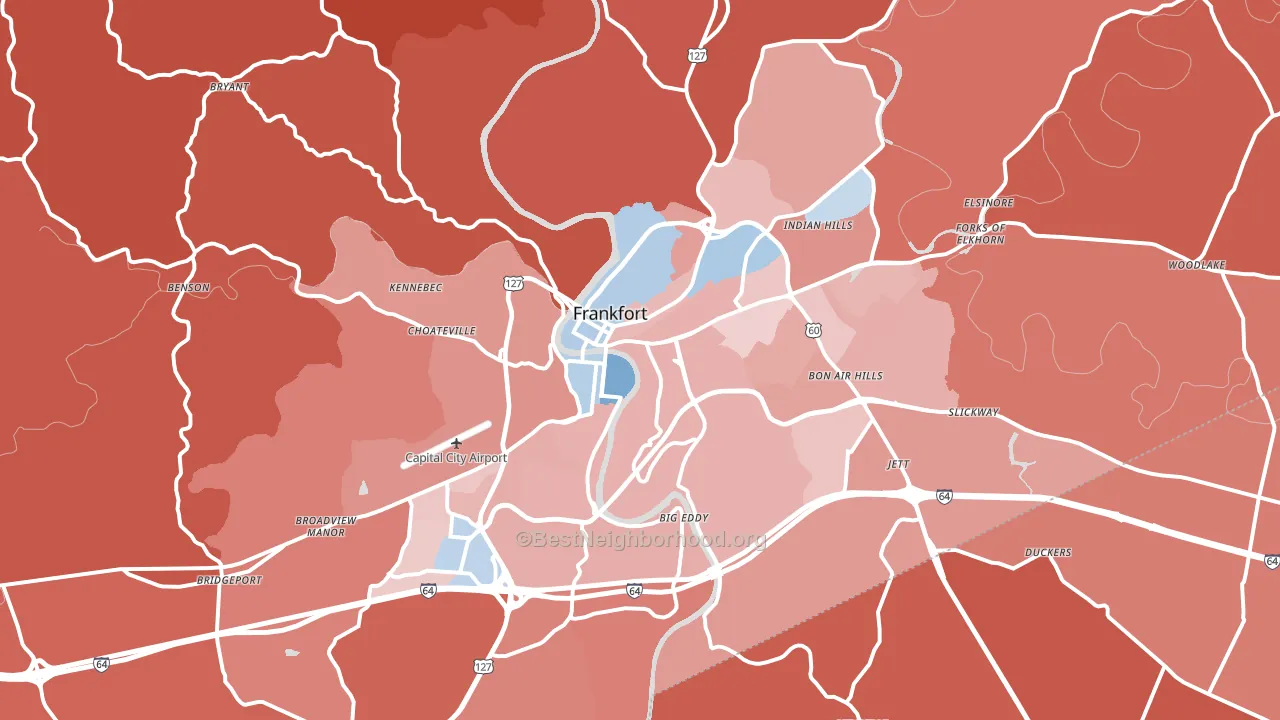 Franklin County, KY block-group political-lean map