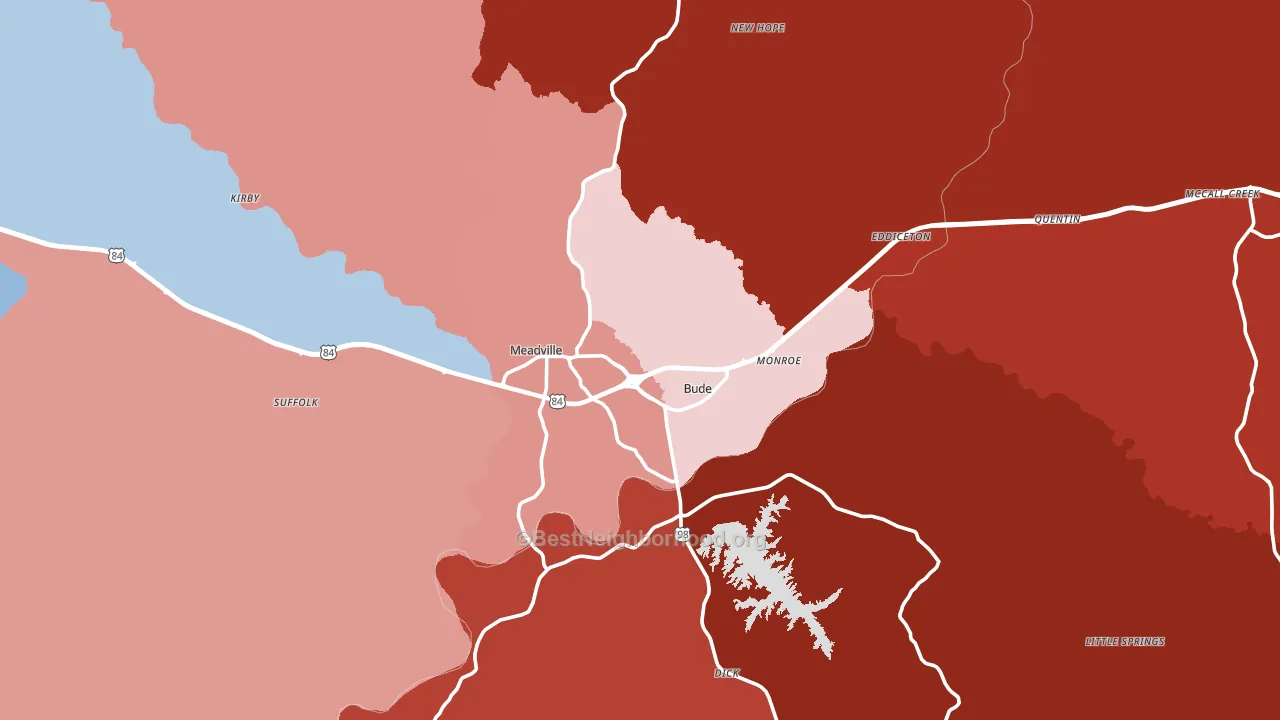 Franklin County, MS block-group political-lean map