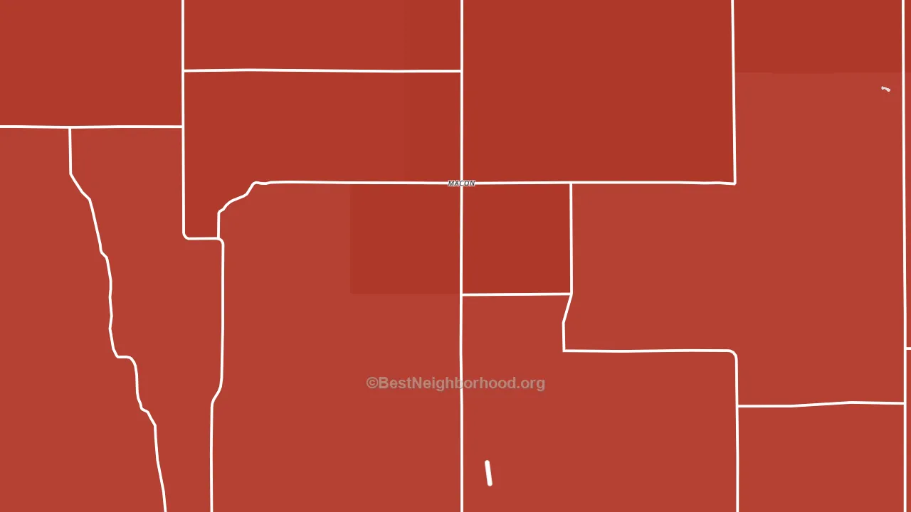 Franklin County, NE block-group political-lean map