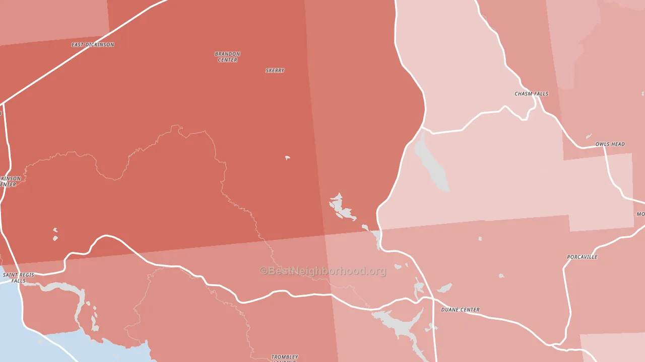 Franklin County, NY block-group political-lean map