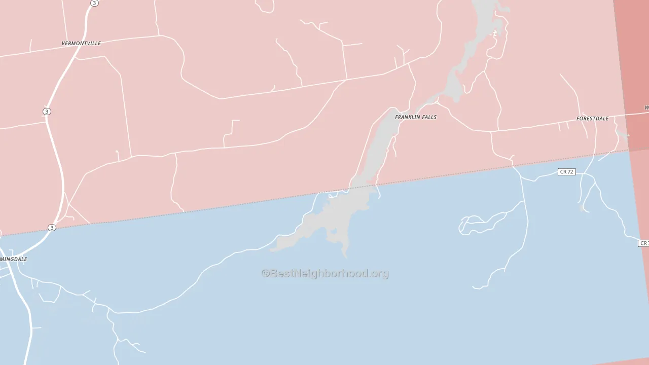 Franklin Falls, NY block-group political-lean map