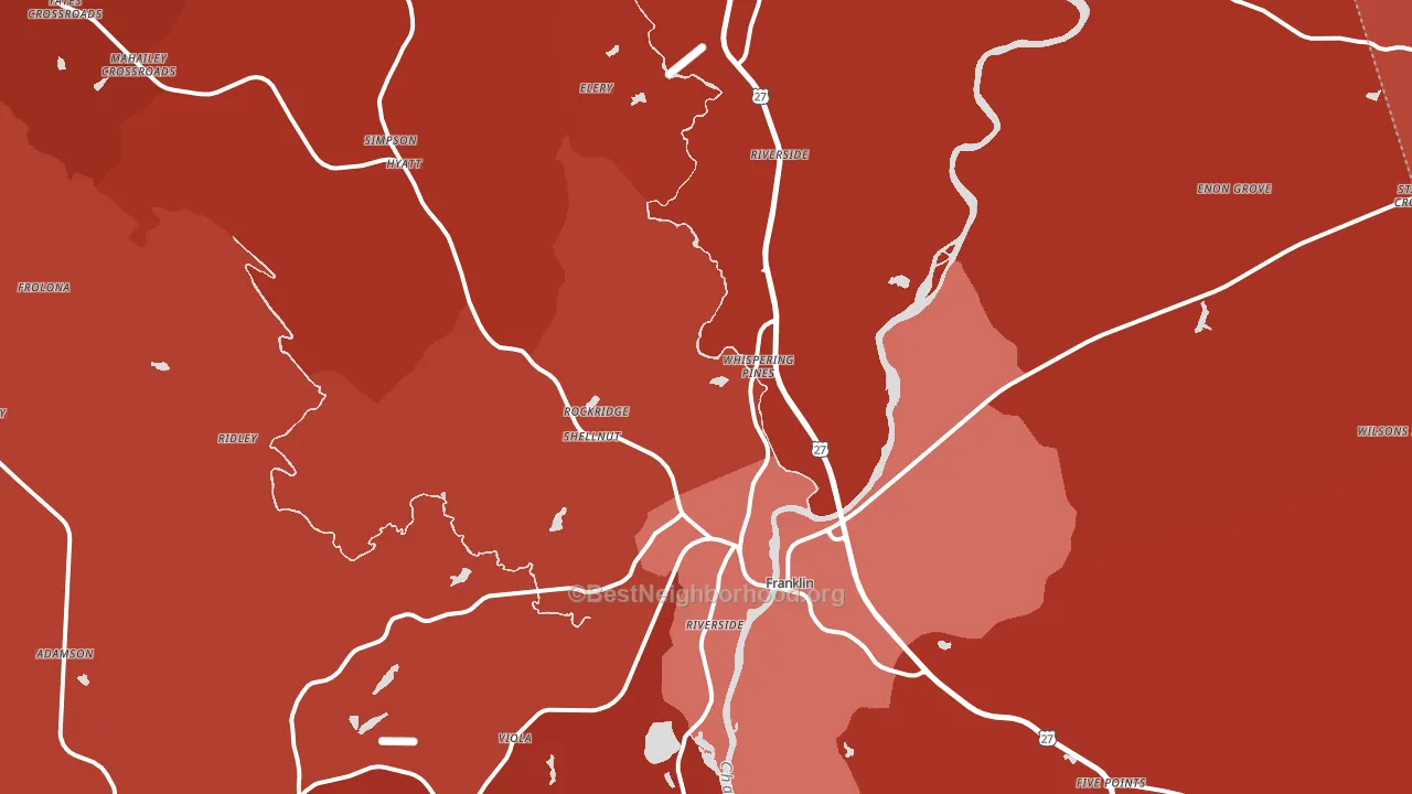 Franklin, GA block-group political-lean map
