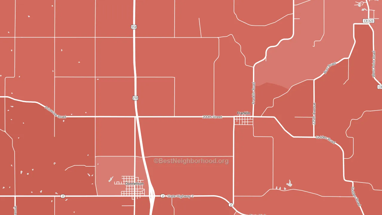 Franklin, IA block-group political-lean map