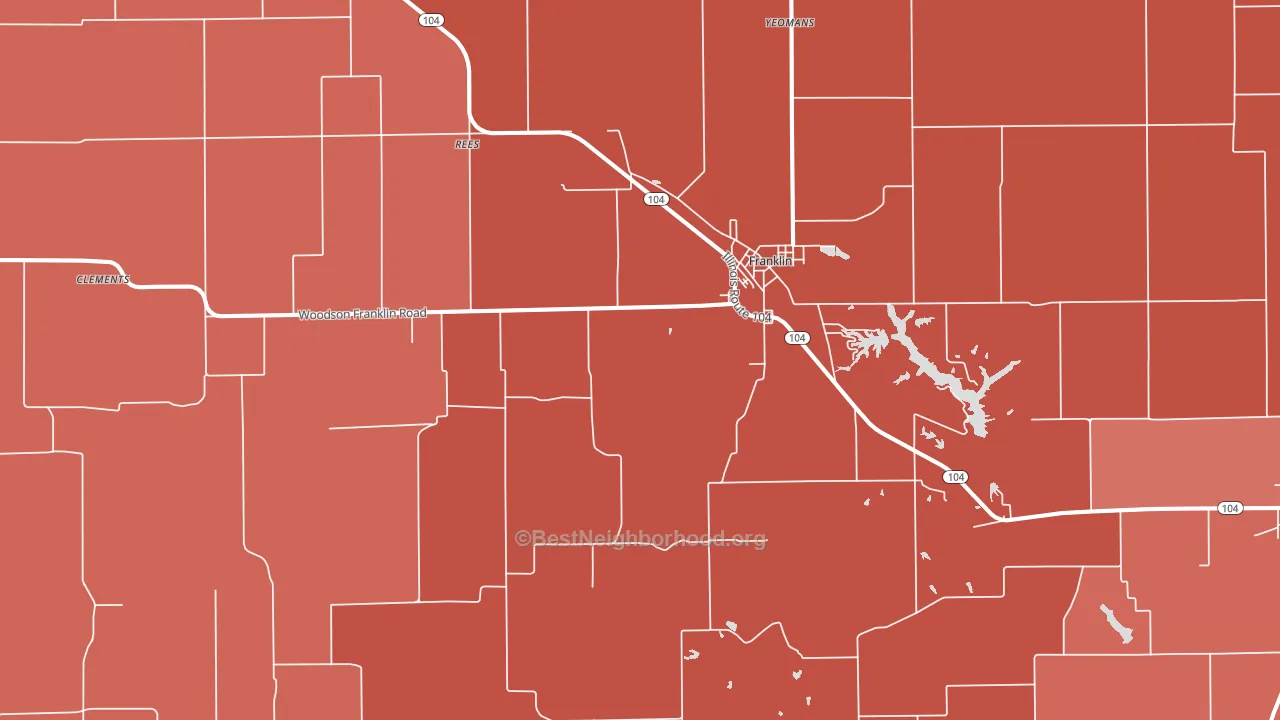 Franklin, IL block-group political-lean map