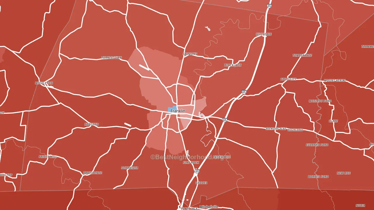 Franklin, KY block-group political-lean map