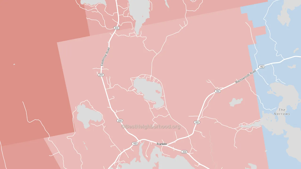Franklin, ME block-group political-lean map