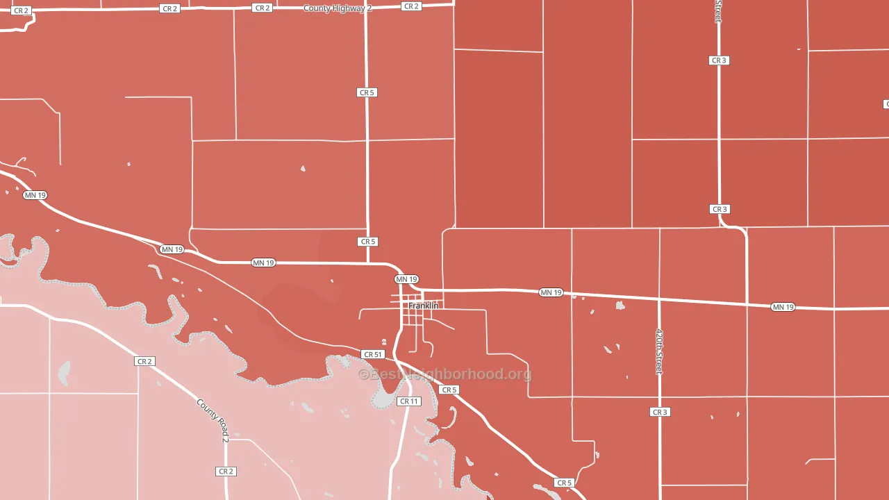 Franklin, MN block-group political-lean map