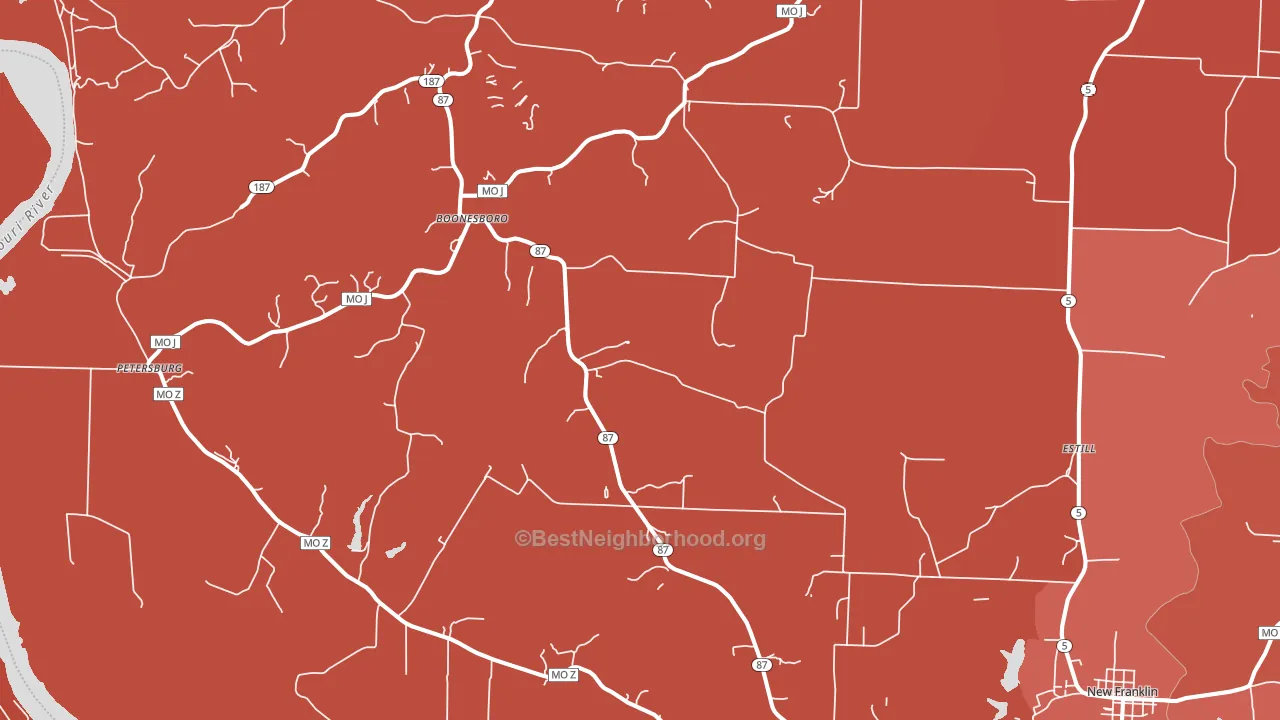 Franklin, MO block-group political-lean map