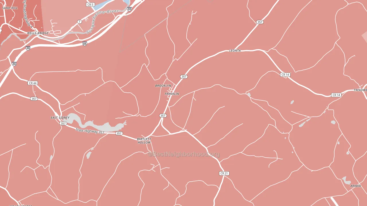 Franklin, NY block-group political-lean map