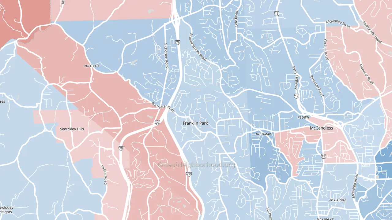 Franklin Park, PA block-group political-lean map
