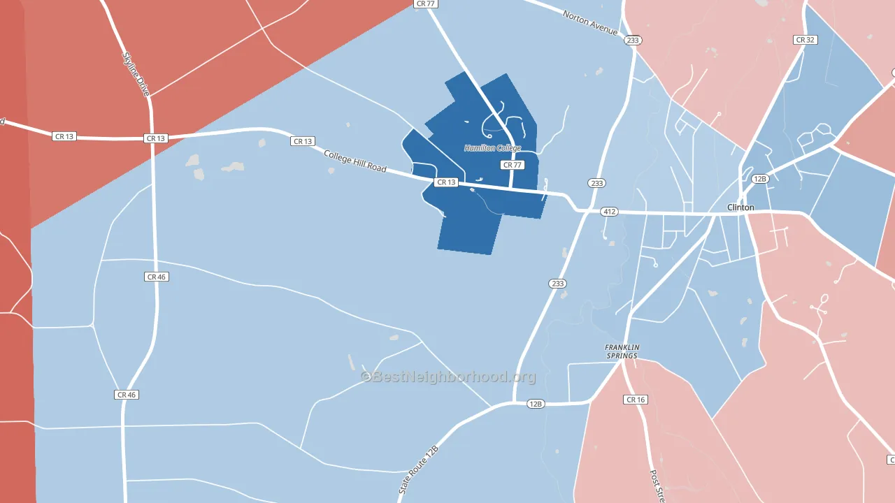 Franklin Springs, NY block-group political-lean map