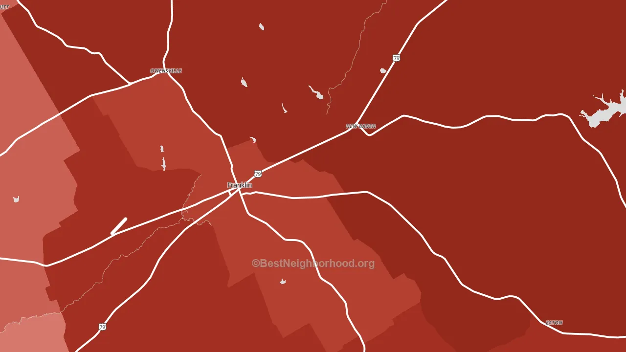 Franklin, TX block-group political-lean map