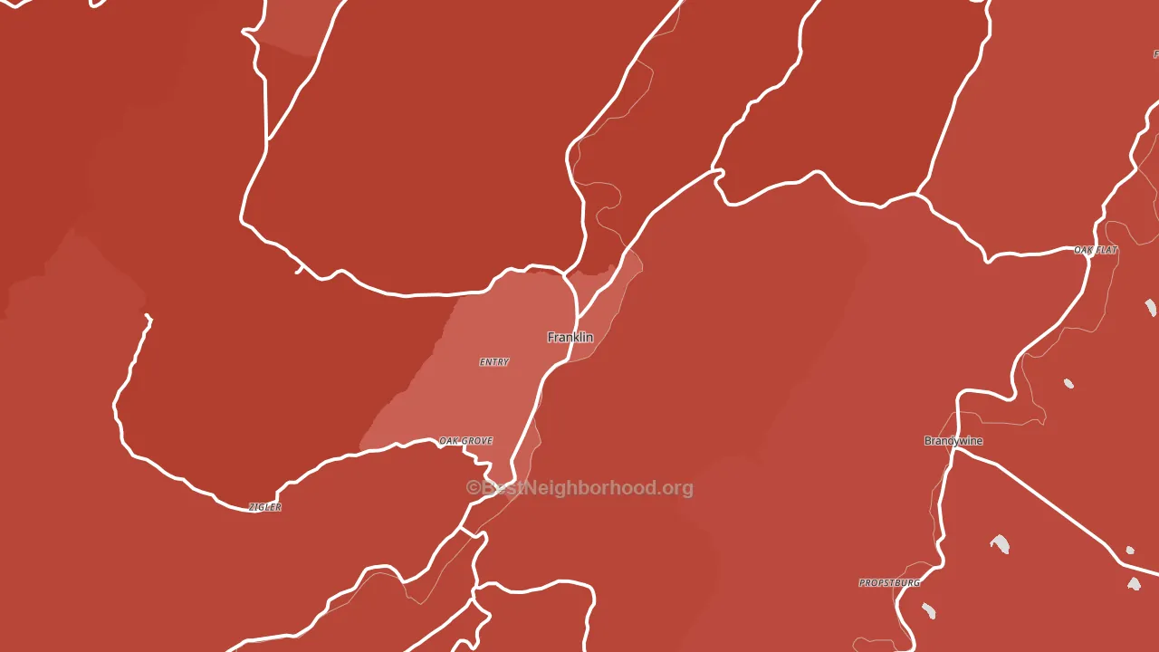 Franklin, WV block-group political-lean map