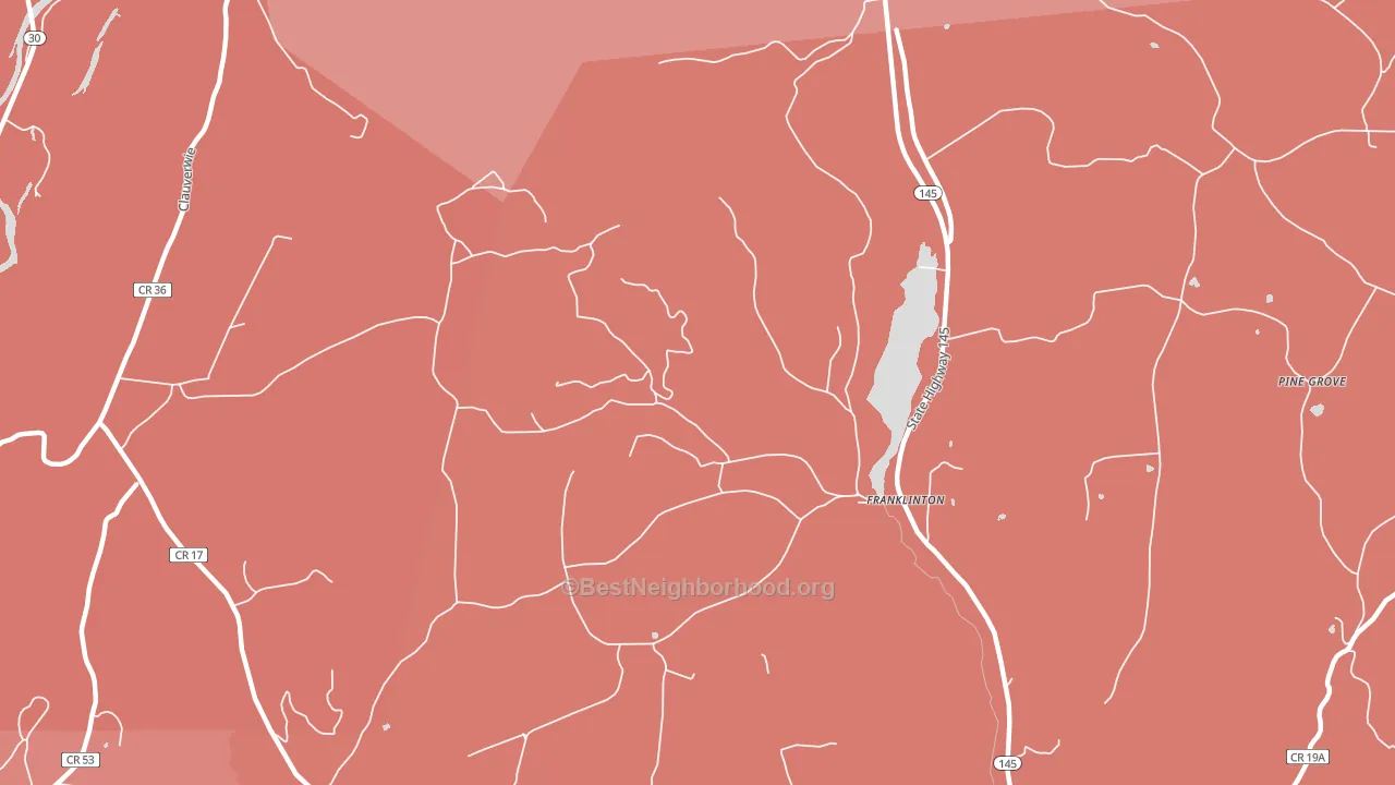 Franklinton, NY block-group political-lean map