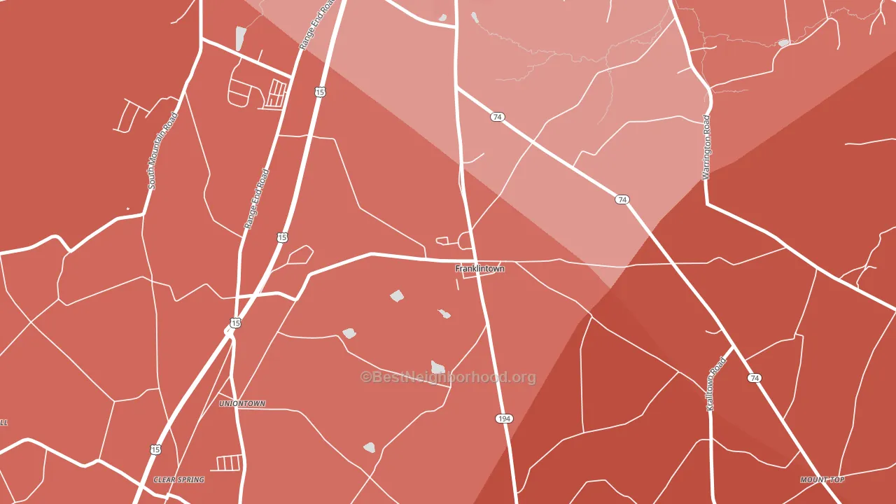 Franklintown, PA block-group political-lean map