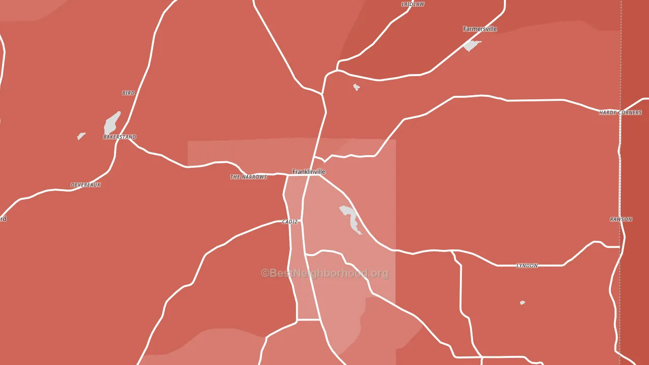 Franklinville, NY block-group political-lean map