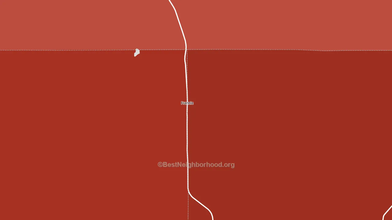 Frannie, WY block-group political-lean map