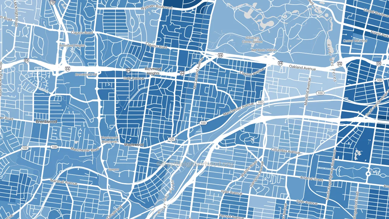 Franz Park, St. Louis, MO block-group political-lean map